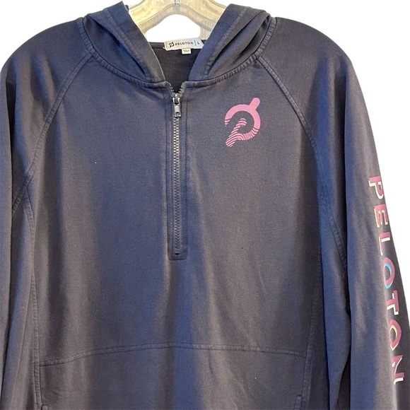 Peloton Women's Large 1/4 Zip Hoodie Multicolor Activewear Grey Purple - Picture 2 of 12